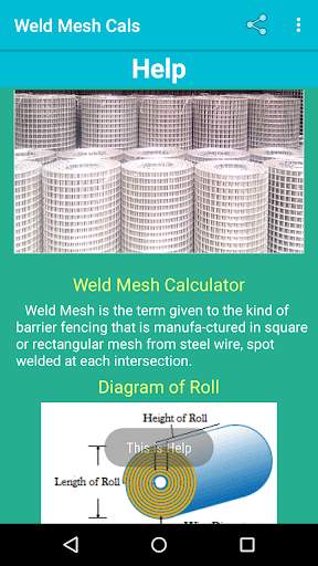 Weld Mesh Calculator 6 تصوير الشاشة