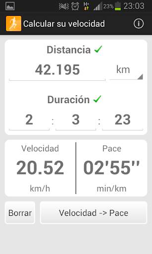 Calcular su velocidad y pace screenshot 1