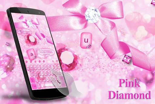 Pink Diamond Keyboard Theme 1 تصوير الشاشة