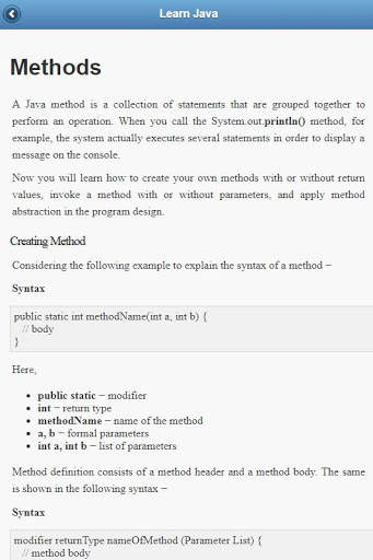 Java Tutorial Offline screenshot 4