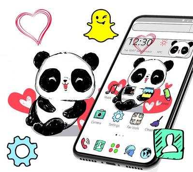 Cartoon Cute Happy Panda Theme screenshot 1