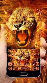 Golden Flaming  Lion Keyboard Theme 1 تصوير الشاشة