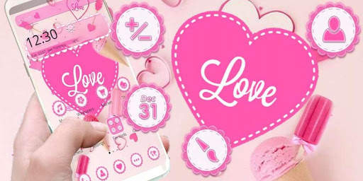 Love Pink Heart Candy Theme screenshot 4