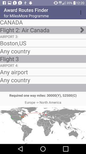Award Routes Finder screenshot 2