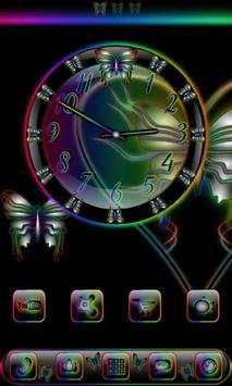 Butterfly Rainbow Clock Widget screenshot 1