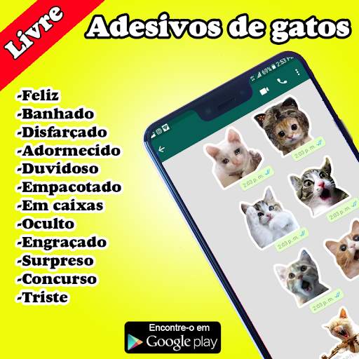 Melhores adesivos gato para WAStickerApps 2020 screenshot 1
