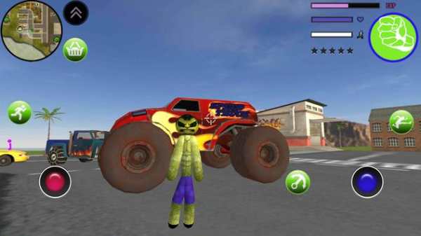 Green Hulk Stickman Rope Hero Gangstar Crime screenshot 1
