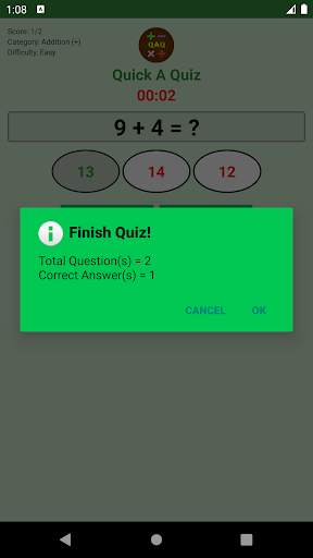 Quick A Quiz: Arithmetic, Math, Game, Brain Teaser screenshot 8