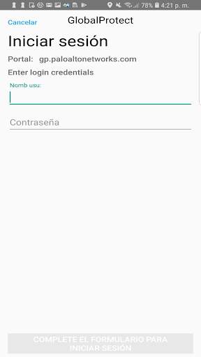 GlobalProtect screenshot 1