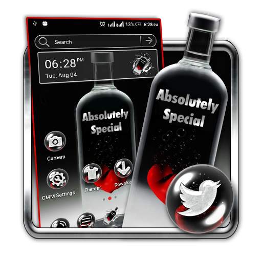Black Bottle Launcher Theme 1.0.0