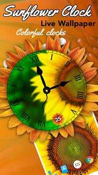 Sunflower Clock Live Wallpaper screenshot 1