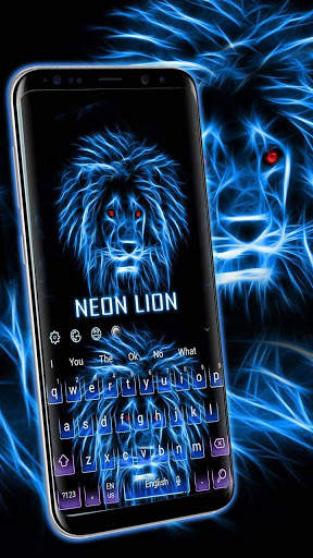 Neon Lion Keyboard Theme screenshot 2