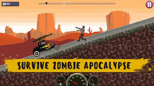 Drive or Die - Zombie Pixel Earn to Epic Racing screenshot 1