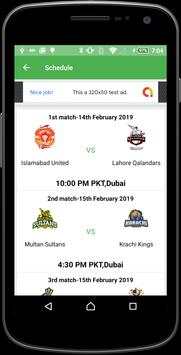 Psl Schedule 2019 offline screenshot 4