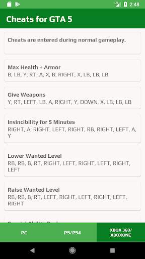 Cheats For Grand Theft 5 screenshot 3