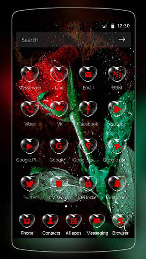 Valentine Love Rose Drop Theme screenshot 2