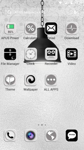 Black & White Light APUS Launcher theme screenshot 2