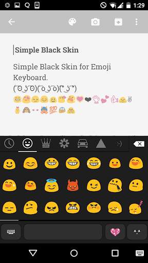 Simple Black Emoji keyboard screenshot 2