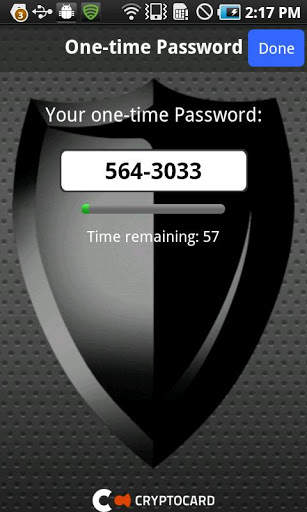 CRYPTOCard MP-1 Authentication screenshot 3