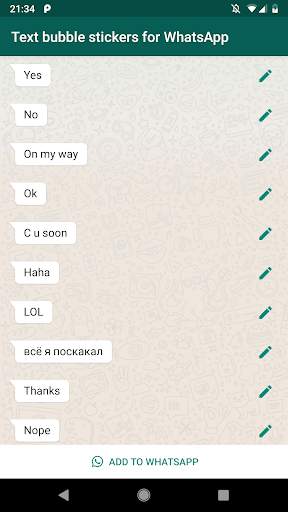 Text bubble stickers for WhatsApp screenshot 1