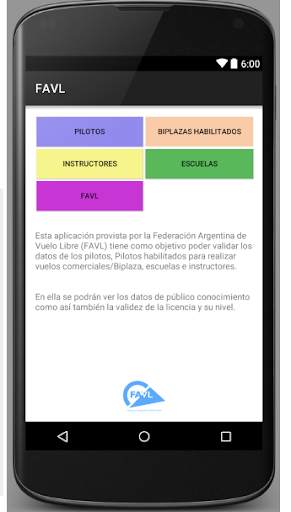 FAVL app. screenshot 1