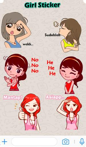 Sticker Chat Cewek - WaStickersApp screenshot 1
