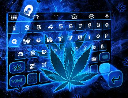 Neon Weed Rasta Keyboard Theme screenshot 5