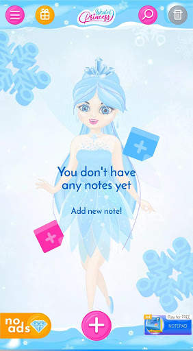 Winter Princess Notepad (with PIN or fingerprint) screenshot 4