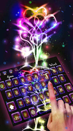 Dreamy cool neon love keyboard theme screenshot 1
