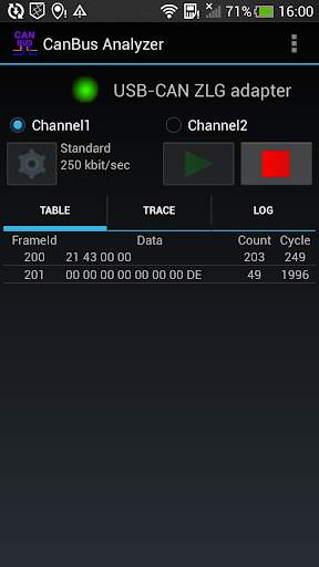 CanBus Analyzer - CANalyst-II screenshot 3