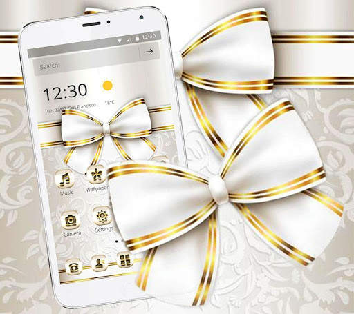 Extravagant Platinum Gold Bowknot Theme screenshot 5