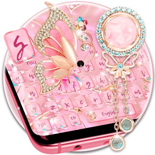 Rose Gold Butterfly Keyboard 10001002