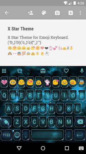 X Star Emoji Keyboard Theme screenshot 2