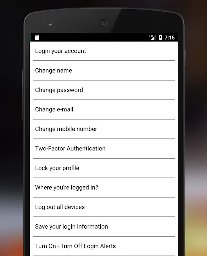 Settings for Facebook screenshot 2
