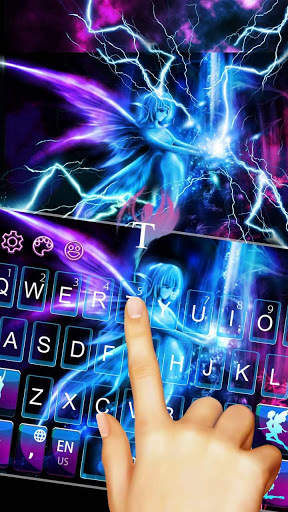 Purple Blue Fairy Keyboard Theme screenshot 5