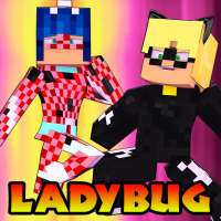 Mod noir ladybug superhero logo