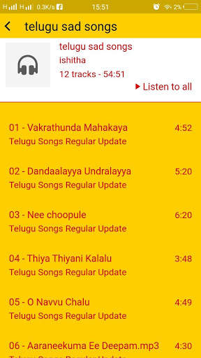 Telugu Emotional Songs screenshot 5
