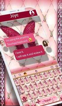 Pink Sparkling Diamond Butterfly Keyboard Theme screenshot 2