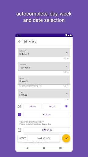 Timetable for students screenshot 2