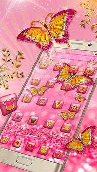 Pink Glitter Butterfly Theme screenshot 3