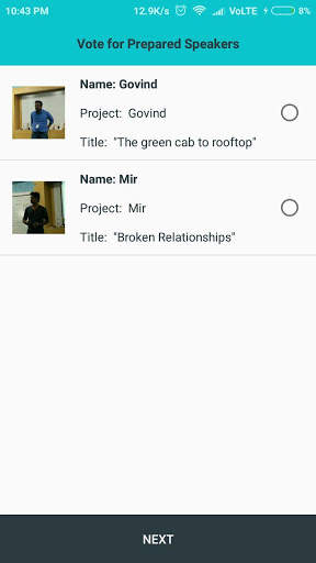 Voting app TM screenshot 1