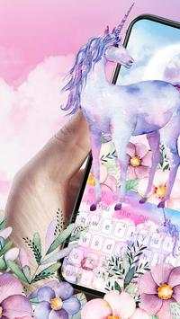 Watercolour Unicorn Keyboard screenshot 1