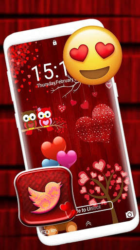 Valentine Red Launcher Theme screenshot 3