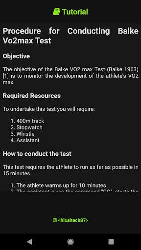 Balke Vo2max Test screenshot 8