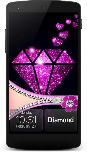 Diamond Zipper Lock Screen screenshot 3