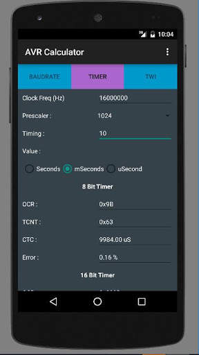 AVR Calculator : Microcontroller Register Calc App screenshot 2