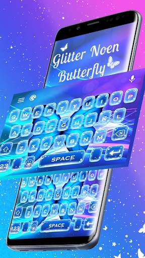 Glitter neon butterfly keyboard theme स्क्रीनशॉट 3