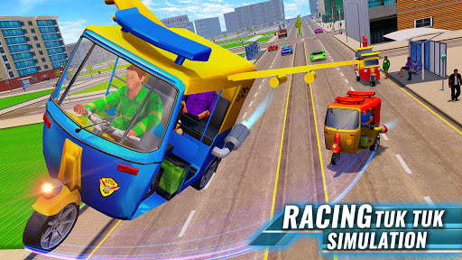 Flying Tuk Tuk Taxi Simulator: Free Driving Games screenshot 2