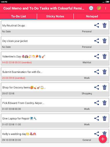 Cool Memo & To Do Tasks Colourful Reminder Notes скриншот 2