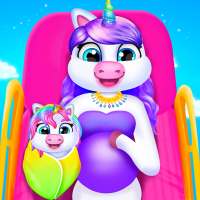 Unicorn Mom & Newborn - Babysitter Game logo
